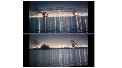Photo of انهيار جسر معلق في ميريلاند الأميركية بعدما اصطدمت به سفينة وأنباء عن قتلى